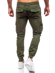 Khaki muške cargo jogger hlače od materijala Bolf JM5502