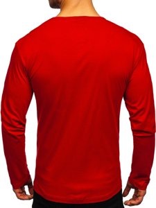 Longsleeve majica muška kopčan gumbima crvena Bolf 1114