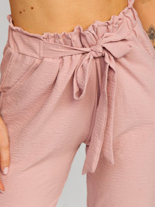 Roze materijalne jogger hlače za žene Bolf W5076