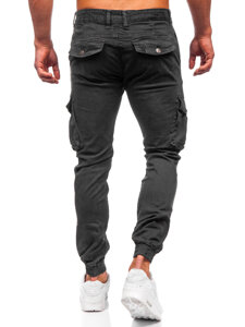 Sive muške cargo joggers hlače Bolf JM5502