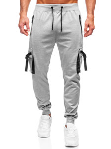 Sive muške hlače jogger cargo Denley 8K1116