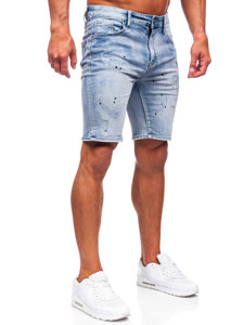 Svijetloplave kratke jeans hlače za muškarce Denley MP0262BC