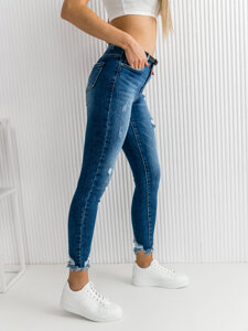 Tamnoplave ženske traperice Skinny s pojasom Bolf S3958-3P